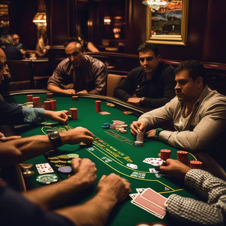 Huck Seed competing in a high-stakes poker tournament heads-up match.