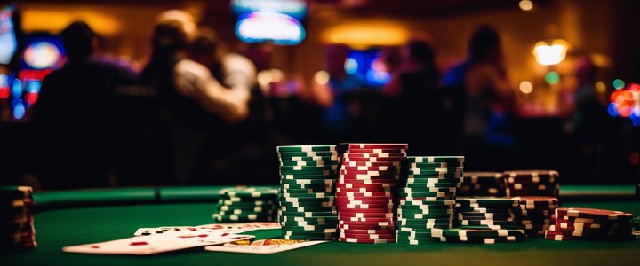 Poker players competing at the WSOP Main Event tournament table.
