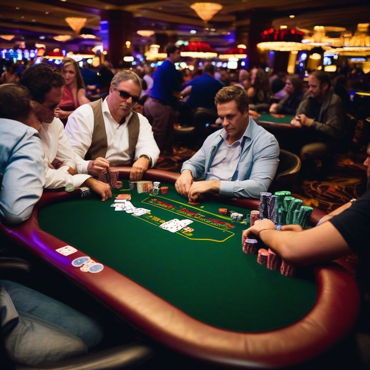 Aaron Barone smiling, holding poker chips at a tournament table.