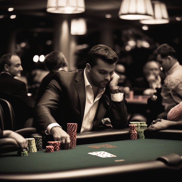 Barny Boatman sitting at a poker table, wearing a PokerStars patch.
