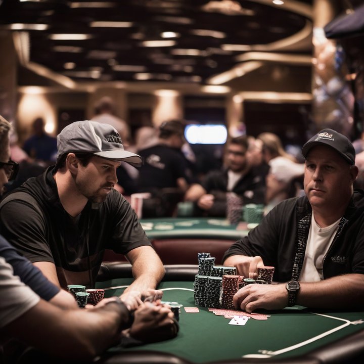 Faraz Jaka playing poker at the WSOP Main Event table.