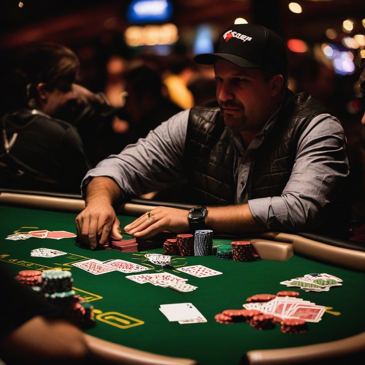 Faraz Jaka reacts after busting WSOP Main Event with seven-deuce hand.
