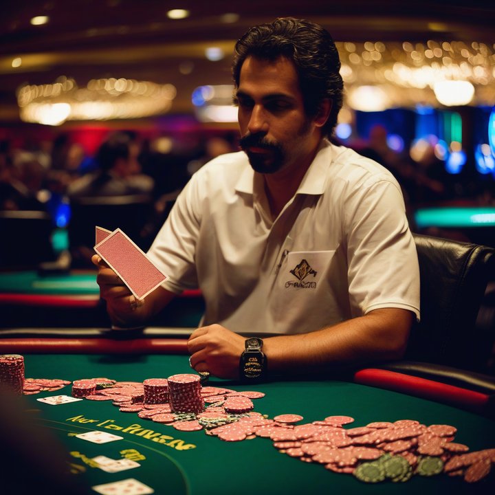 Jesse Lonis at WSOP Main Event table, making a prop bet.