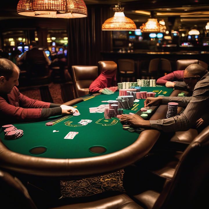 Nik Airball reacts to a bad beat at a poker table.