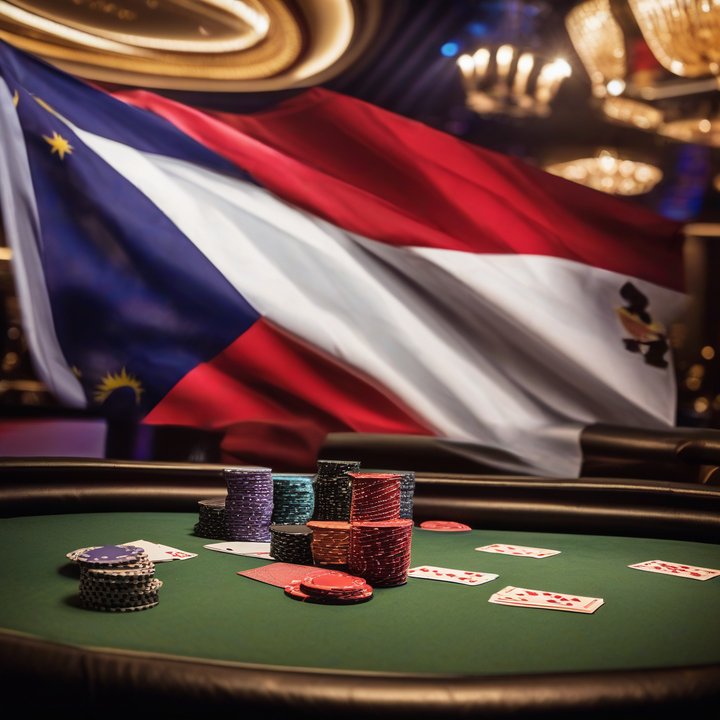 Poker player competing at the Malaysia Main Event tournament table.
