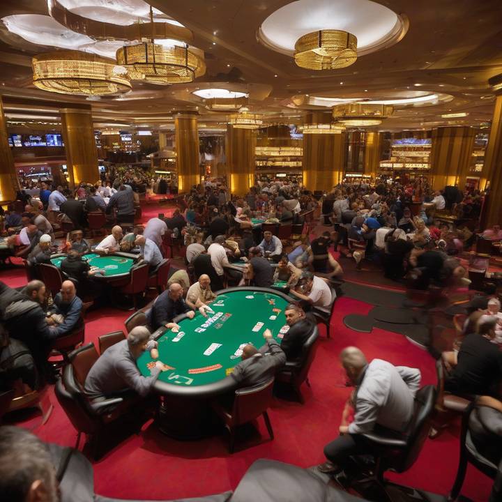 Poker players competing at the PokerStars EPT Barcelona tournament table.