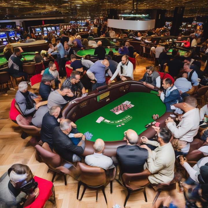 Poker players gather at EPT Barcelona tournament venue.