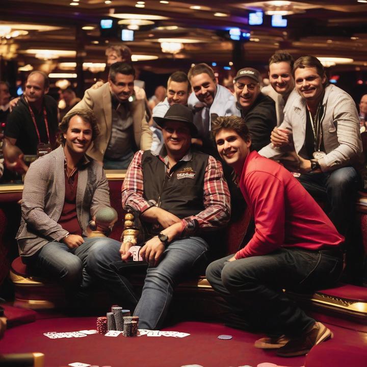 WSOP winner holds championship trophy and celebrates with confetti.