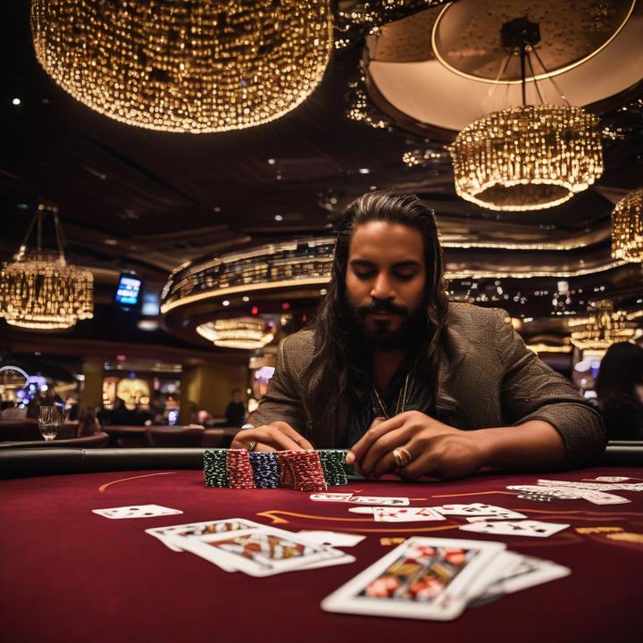 Corey Eyring and poker players at a tournament table.
