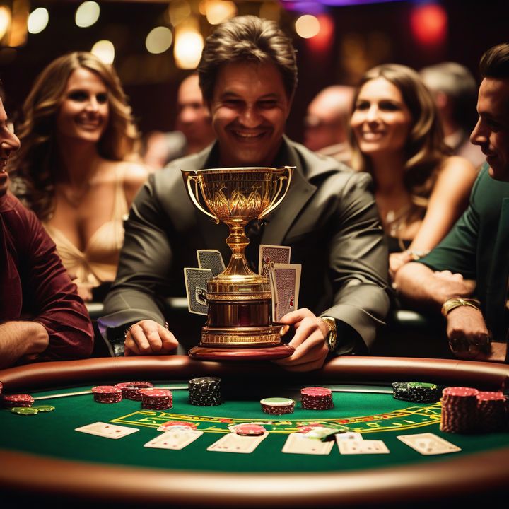 Nick Rigby holds trophy after winning RunGood Grand Prix Caesars Southern Indiana.