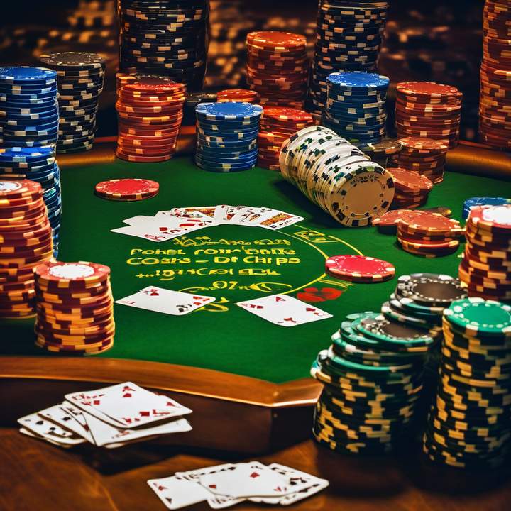 Person analyzing a poker game with intense focus and concentration.