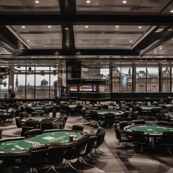 Poker players competing at a Glasgow tournament table.