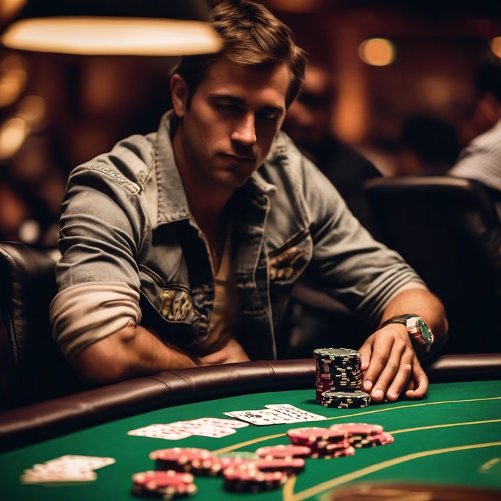 Xiaosheng Zheng concentrating at the $2,200 IPO Master poker tournament table.